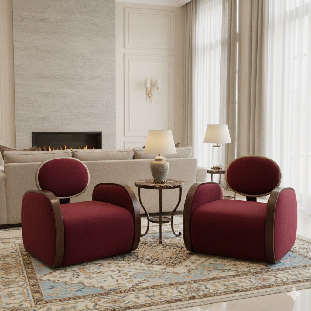 Crimson Walnut Lounge Chair